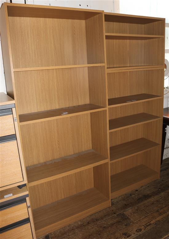 Pr of open front bookcases